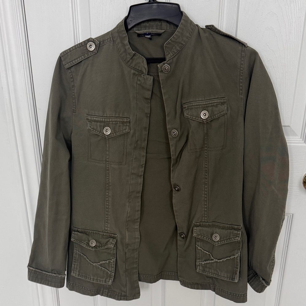 Chic Olive Green Utility Jacket